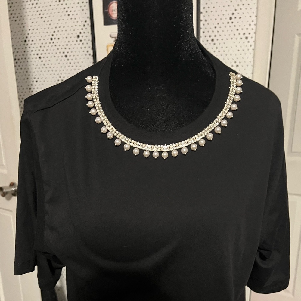 H&M Black Embellished Blouse